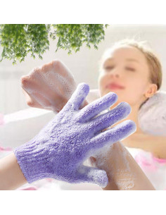 Guantes de Baño Exfoliantes Yeyimei 2 Pares Rojo y Rosa 2