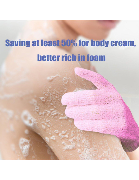 Guantes de Baño Exfoliantes Yeyimei 2 Pares Rojo y Rosa