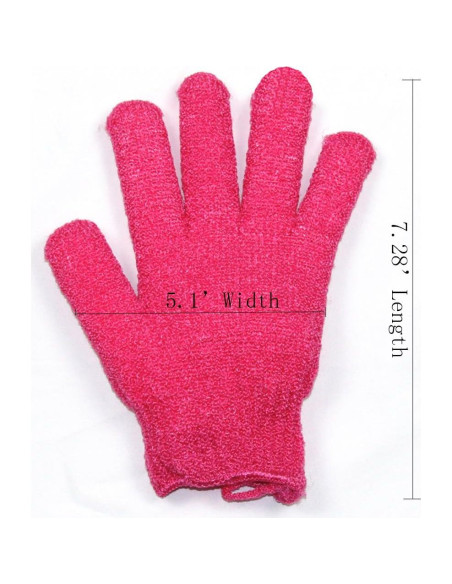 Guantes de Baño Exfoliantes Yeyimei 2 Pares Rojo y Rosa