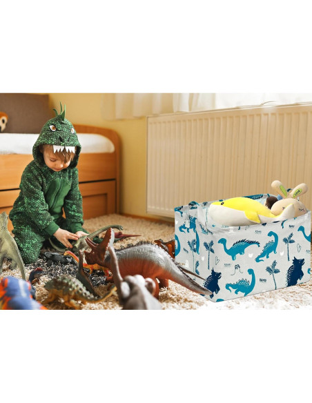 Cesta de Almacenamiento Impermeable MAIZMZ 37.8x25.9cm Dinosaurio Verde Cesta de Almacenamiento Impermeable MAIZMZ 37.8x25.9cm Dinosaurio Verde