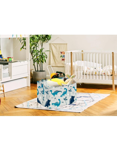 Cesta de Almacenamiento Impermeable MAIZMZ 37.8x25.9cm Dinosaurio Verde