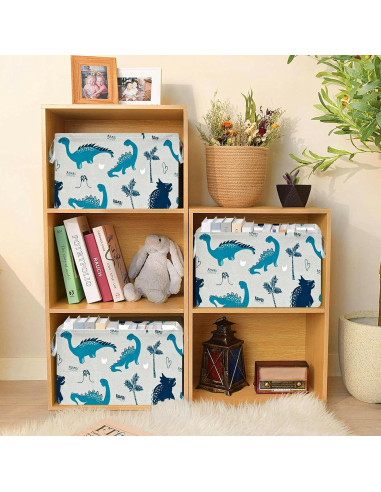 Cesta de Almacenamiento Impermeable MAIZMZ 37.8x25.9cm Dinosaurio Verde