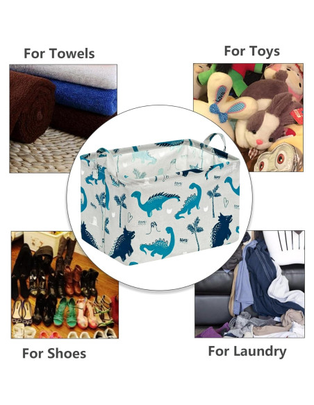 Cesta de Almacenamiento Impermeable MAIZMZ 37.8x25.9cm Dinosaurio Verde Cesta de Almacenamiento Impermeable MAIZMZ 37.8x25.9cm Dinosaurio Verde