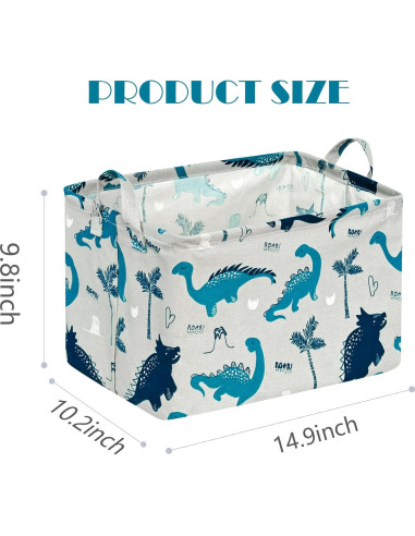 Cesta de Almacenamiento Impermeable MAIZMZ 37.8x25.9cm Dinosaurio Verde