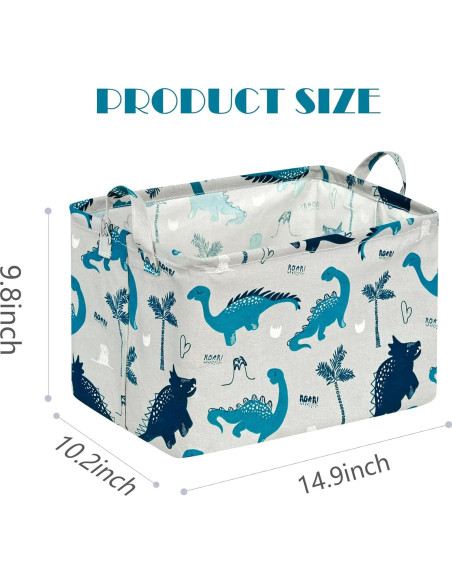 Cesta de Almacenamiento Impermeable MAIZMZ 37.8x25.9cm Dinosaurio Verde Cesta de Almacenamiento Impermeable MAIZMZ 37.8x25.9cm Dinosaurio Verde