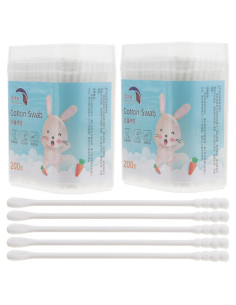 Bastones de Algodón NUOBESTY 400PCS Doble Punta para Bebés