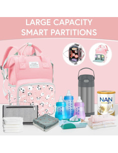 Mochila para Pañales MARYAS Rosa Impermeable 37.8x25.9x18 cm 2