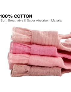 Baberos de Muselina PandaEar 4 Pack Algodón Ajustables Bebé 2