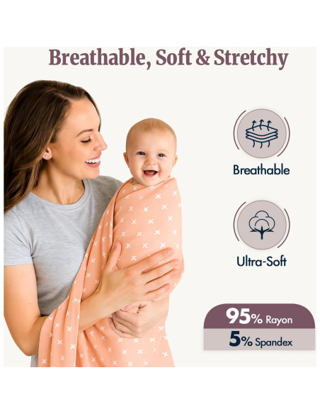 Manta de Envolver Bazzle Baby Mocha 81x81 cm Suave y Transpirable