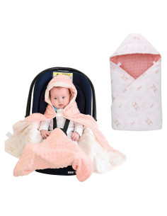 Manta de Arrullo para Silla de Auto LAT LEE 89x89 cm Conejo Rosa