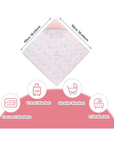 Manta de Arrullo para Silla de Auto LAT LEE 89x89 cm Conejo Rosa 2