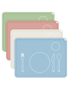 Manteles de Silicona Zhehao 4 Pcs 40x30 cm para Bebés