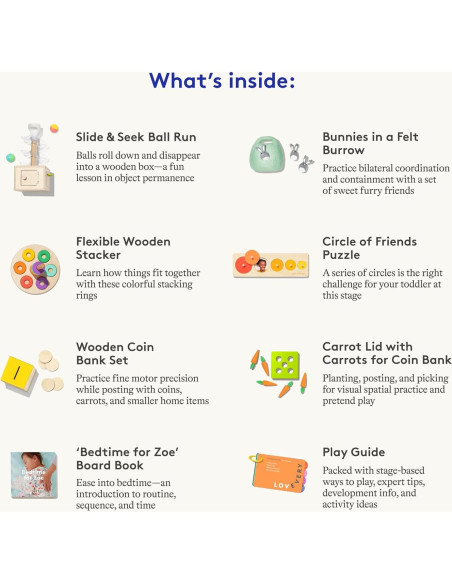 Kit de Juego Babbler Lovevery para Niños de 1 Año - 8 Juguetes