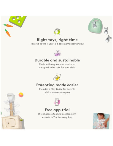Kit de Juego Babbler Lovevery para Niños de 1 Año - 8 Juguetes