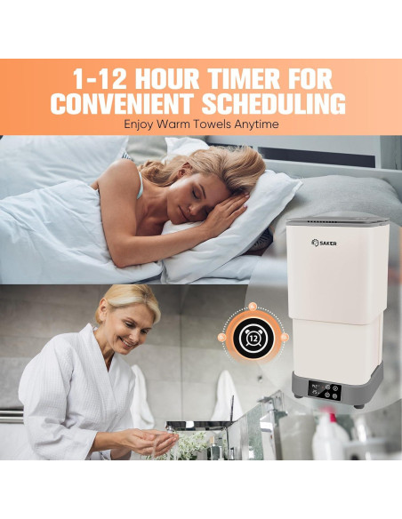 Calentador de Toallas Saker 30L, 400W, 4 Temperaturas, Negro