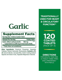 Tabletas de Ajo Nature's Bounty 2000 mg Sin Olor 120 Ct 2