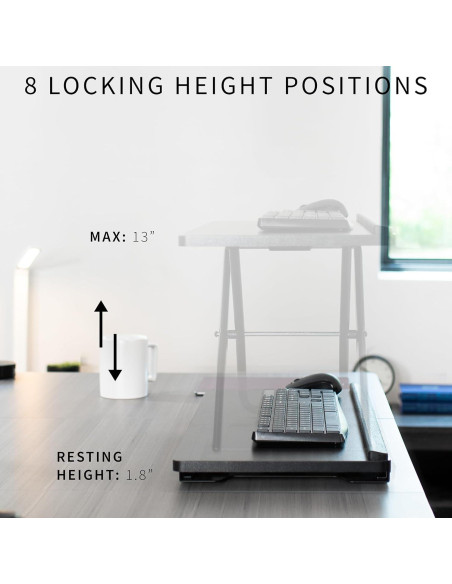 Elevador de Teclado Ergonómico VIVO 67.6x29 cm Ajustable 20.8-33 cm