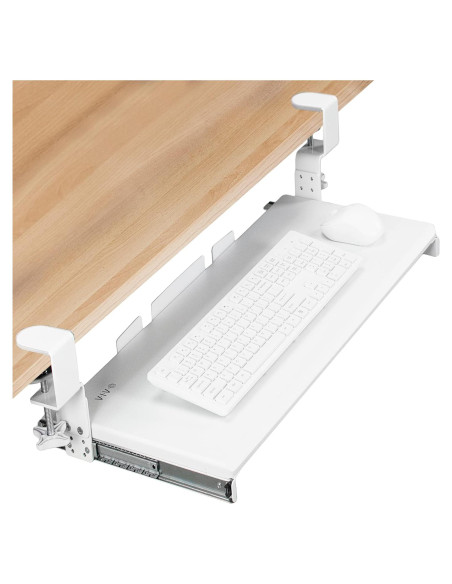 Bandeja de Teclado Ajustable VIVO MOUNT-KB05HW Blanca 27x11cm