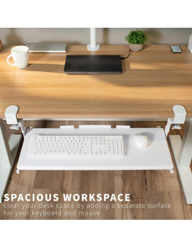 Bandeja de Teclado Ajustable VIVO MOUNT-KB05HW Blanca 27x11cm