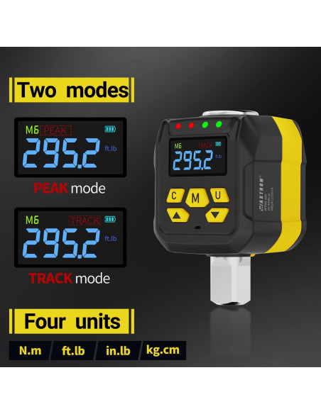 Llave de Torque Digital WAXTRON 1/2" 20-400 Nm Pantalla LCD