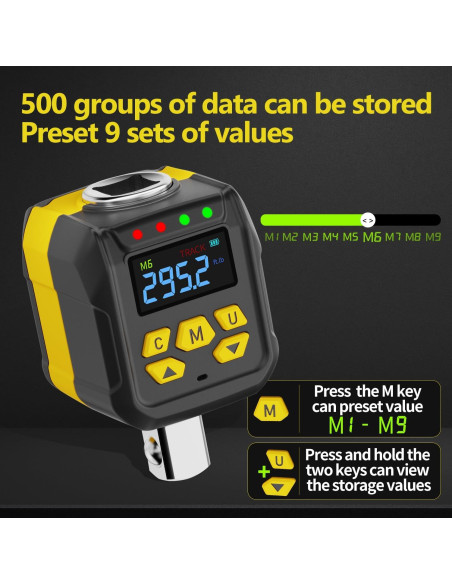 Llave de Torque Digital WAXTRON 1/2" 20-400 Nm Pantalla LCD