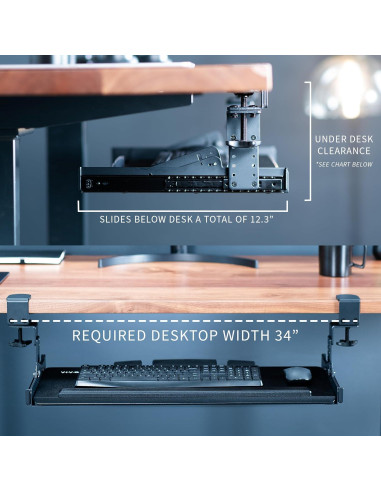 Bandeja de Teclado VIVO MOUNT-KB05HT Ajustable 68.6x27.9cm