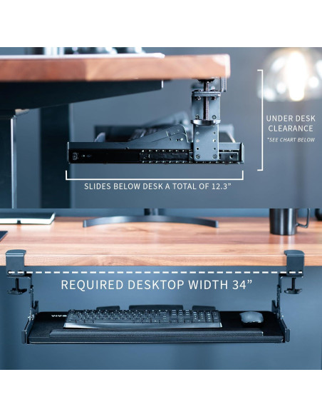 Bandeja de Teclado VIVO MOUNT-KB05HT Ajustable 68.6x27.9cm