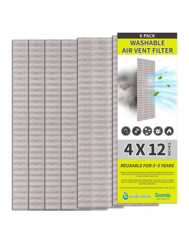 Filtro de Ventilación Lavable Originallife 4" x 12" Ecológico 6-Pack