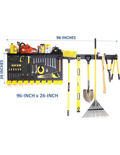 Organizador de Pared WallPeg 243.8cm con Ganchos y Contenedores 2