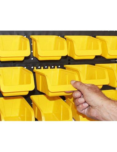 Organizador de Pared WallPeg 243.8cm con Ganchos y Contenedores