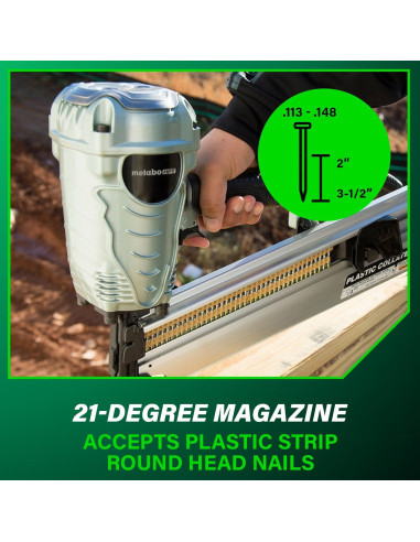Clavadora de Estructura Metabo HPT NR90AES1 3.4 kg 5.1-8.9 cm