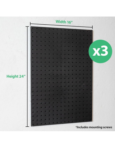 Organizador de Pared WallPeg 243.8cm con Ganchos y Contenedores