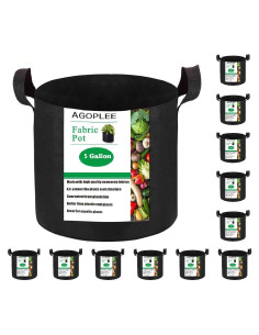 Paquete de 12 bolsas de cultivo AGOPLEE 5 Galones Tela Resistente