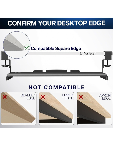 Bandeja de Teclado Ajustable VIVO MOUNT-KB05HW Blanca 27x11cm