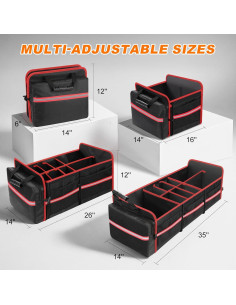 Organizador de Maletero Plegable SKYJDM 95L con Bolsa Térmica 2