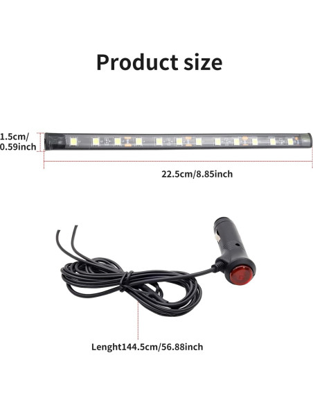 Kit de Iluminación LED para Coche YnGia 2PCS Blanco Impermeable