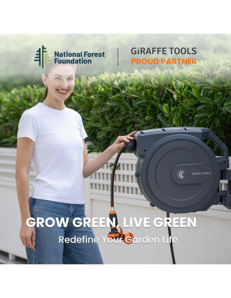 Carrete de Manguera Retráctil Giraffe Tools 5/8" x 27,4m