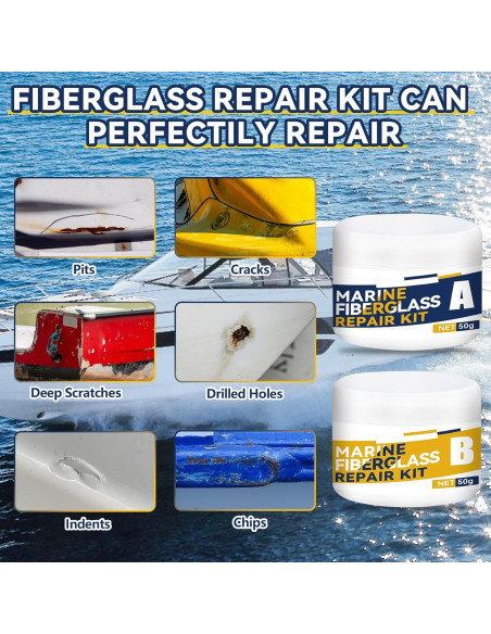 Kit de Reparación de Fibra de Vidrio Marino Mallbaola 0.19kg