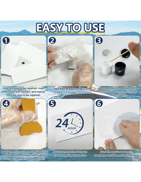 Kit de Reparación de Fibra de Vidrio Marino Mallbaola 0.19kg