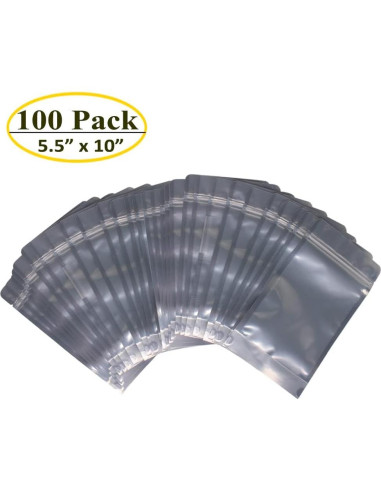 100 Bolsas de Pie con Cremallera Belinlen 14x25.5cm Reutilizables