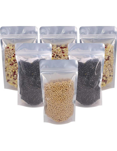 100 Bolsas de Pie con Cremallera Belinlen 14x25.5cm Reutilizables