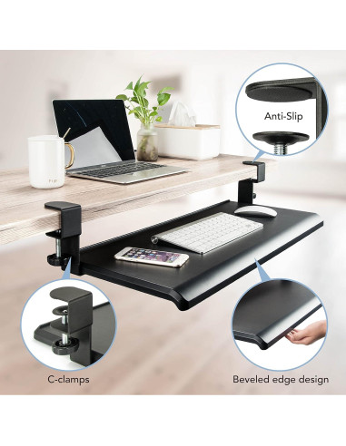 Bandeja de Teclado Ajustable EHO 70 x 31 cm Ergonómica