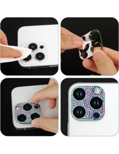 Protector de Lente de Cámara Brillante Omorro para iPhone 16 Pro Max 2