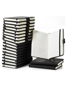 20 Cuadernos de Bolsillo A6 Laumoi Tapa Dura Negro 100gsm