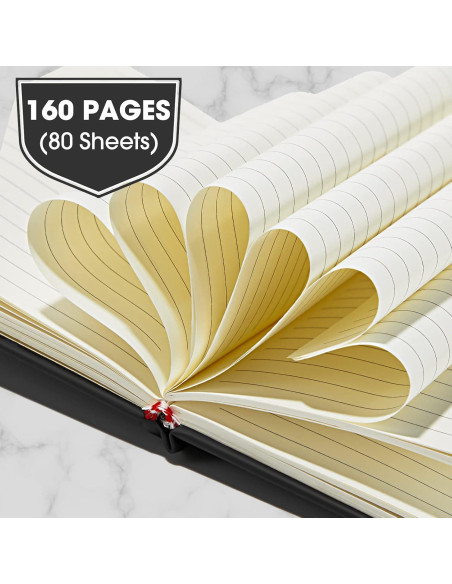 20 Cuadernos de Bolsillo A6 Laumoi Tapa Dura Negro 100gsm