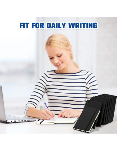 20 Cuadernos de Bolsillo A6 Laumoi Tapa Dura Negro 100gsm