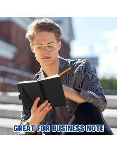 20 Cuadernos de Bolsillo A6 Laumoi Tapa Dura Negro 100gsm