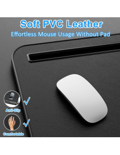 Escritorio de Cama Ajustable EVETTO 60x40 cm Negro Cuero PVC 2