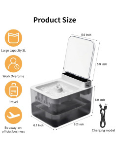 Fuente de Agua Automática para Gatos Goosheep 3L Recargable 2