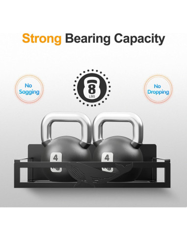 Estante Magnético AURIKAR para Especias - Paquete de 4, Negro